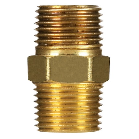 Company 1/8 In. MPT Yellow Brass Hex Nipple